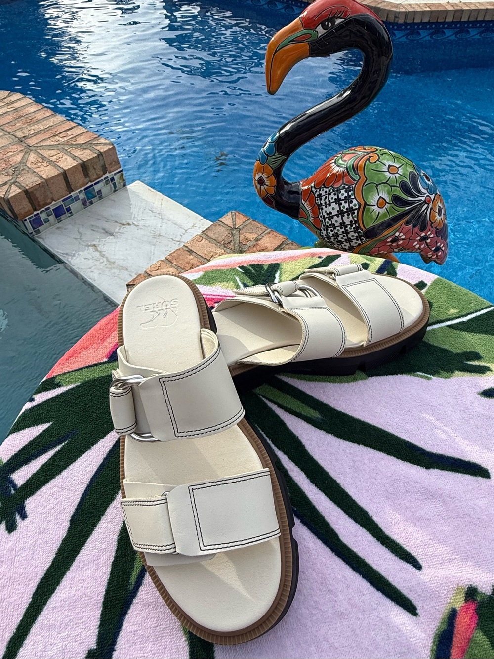 SOREL Women’s 8 Cream Chunky Platform Sandals NL5223-246 New
